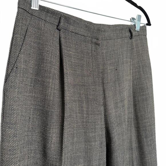 Pants - Women Vintage CorpCore High Waist Pleated Tweed Trousers